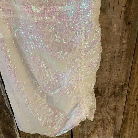 NWT superdown harlee sequin cami dress white mini party Revolve M - Picture 9 of 11